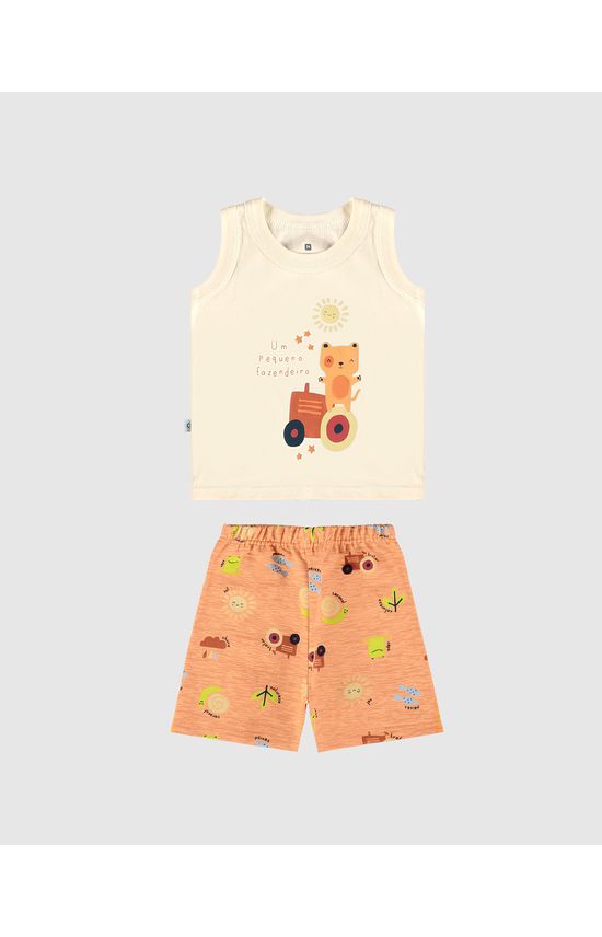 Conjunto Infantil Menino Um Pequeno Fazendeiro Em Algodão Malwee Kids