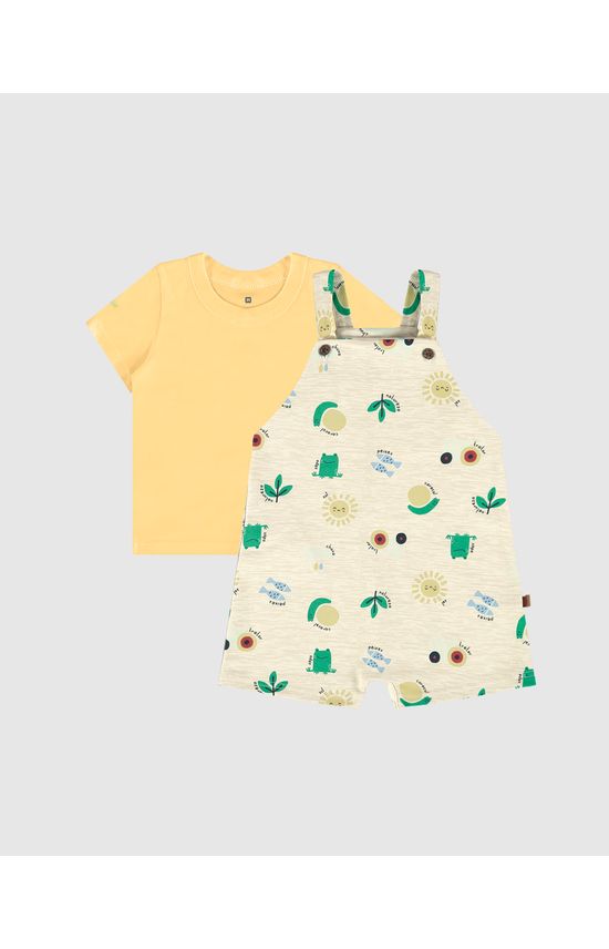 Conjunto Infantil Menino Macaquinho Estampado Em Moletinho Malwee Kids