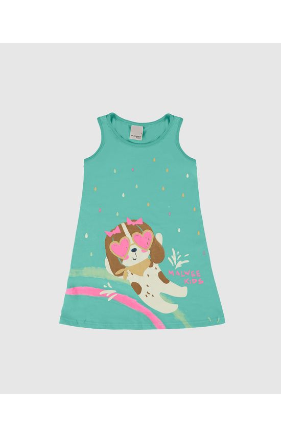 Vestido Infantil Evasê Com Estampa Em Algodão Malwee Kids