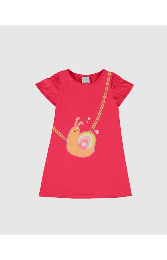 Vestido Infantil Estampa Com Aplique Interativo Em Algodão Malwee Kids