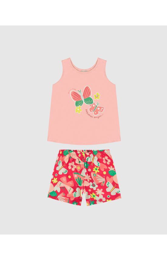 Conjunto Infantil Menina Pequenas Amigas Em Algodão Malwee Kids