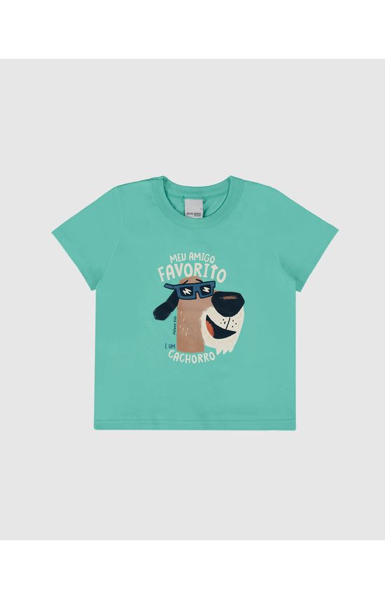 Camiseta Infantil Menino Meu Amigo Favorito Cachorro Em Algodão Malwee Kids