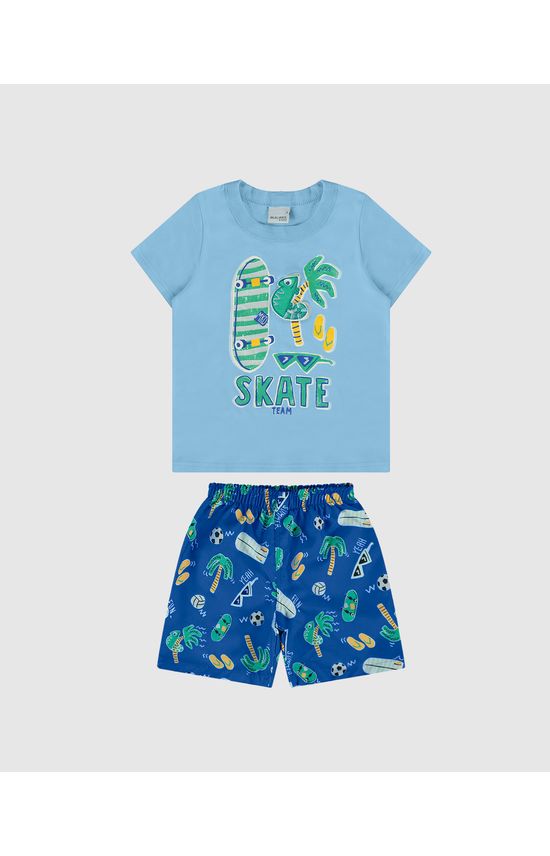 Conjunto Infantil Menino Estampa Skate Com Aplique Interativo Malwee Kids