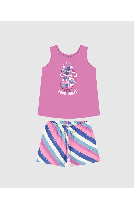 Pijama Infantil Menina Regata E Shorts Estampado Em Algodão Malwee Kids