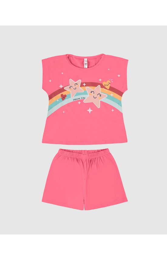 Pijama Infantil Menina Estrelinhas Em Algodão Malwee Kids