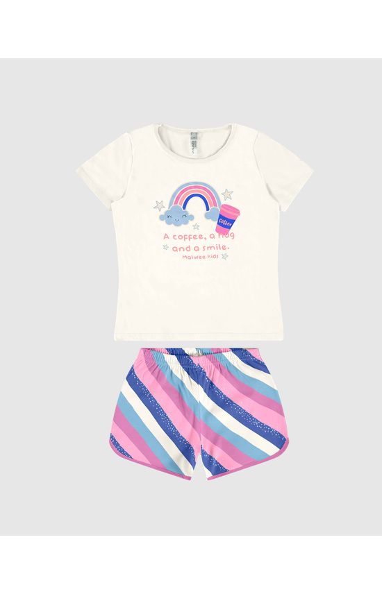 Pijama Infantil Menina A Coffee A hug And A Smile Malwee Kids
