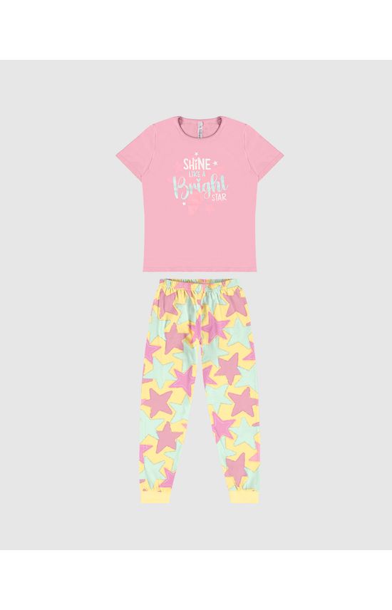 Pijama Infantil Menina Shine Like A Bright Star Em Algodão Malwee Kids