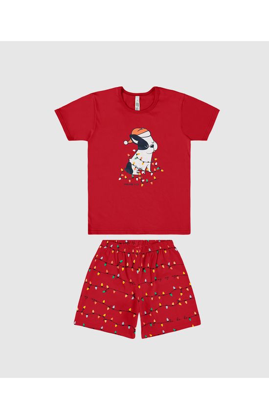 Pijama Infantil Unissex Estampa Especial Natal Em Algodão Malwee Kids