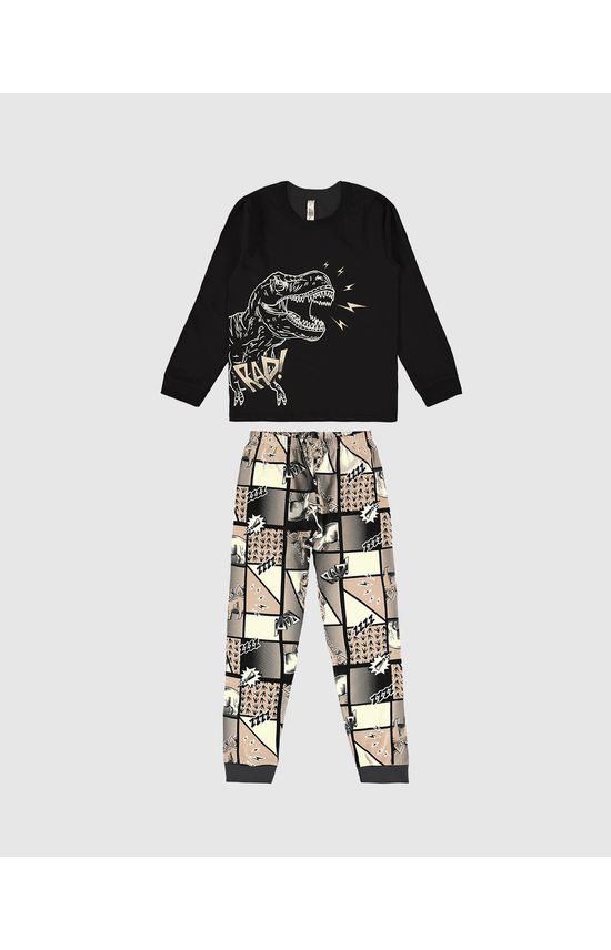 Pijama Infantil Menino Camiseta Manga Longa Rad! Em Algodão Malwee Kids