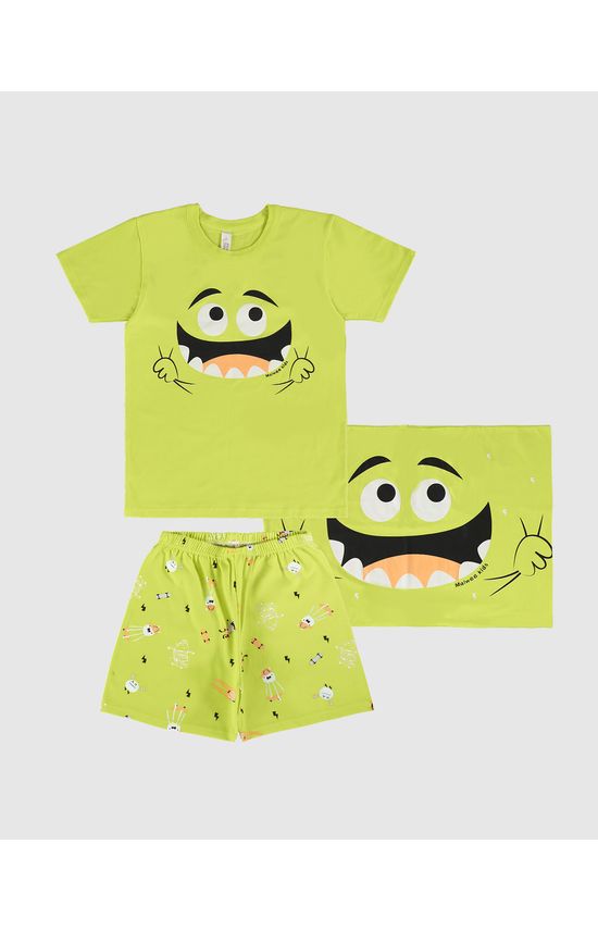 Pijama Infantil Menino Brilha No Escuro + Fronha Em Algodão Malwee Kids
