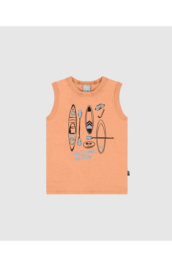 Regata Infantil Menino Start Summer Vacation Em Malha Listrada Malwee Kids