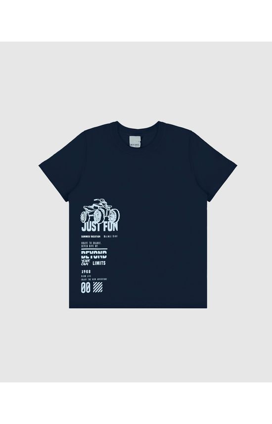 Camiseta Infantil Menino Just Fun Summer Vacation Em Algodão Malwee Kids