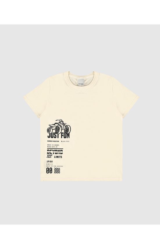 Camiseta Infantil Menino Just Fun Summer Vacation Em Algodão Malwee Kids