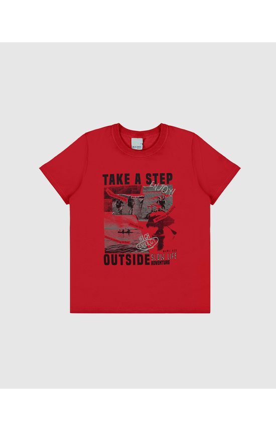 Camiseta Infantil Menino Take A Step Outside Em Algodão Malwee Kids