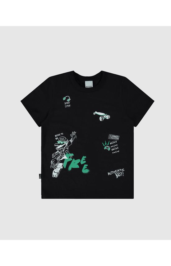 Camiseta Infantil Menino Estampa Lettering Free Em Algodão Malwee Kids