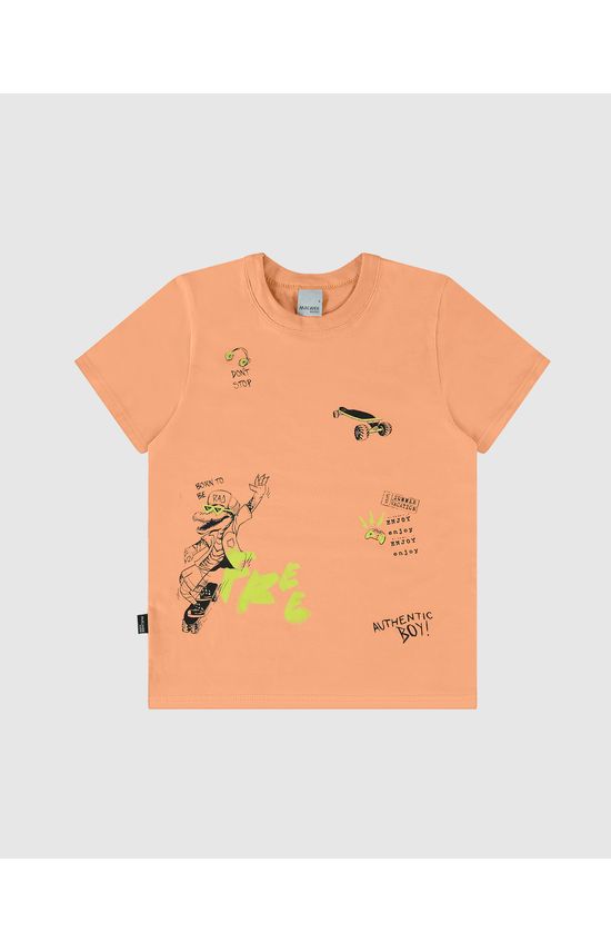Camiseta Infantil Menino Estampa Lettering Free Em Algodão Malwee Kids