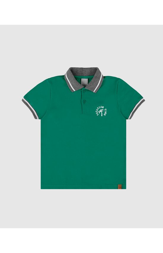 Camisa Polo Infantil Menino Estampa + Puff Em Algodão Malwee Kids