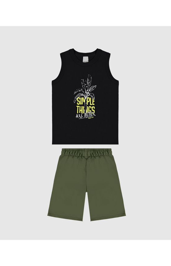 Conjunto Infantil Menino Regata Com Estampa Em Algodão Malwee Kids