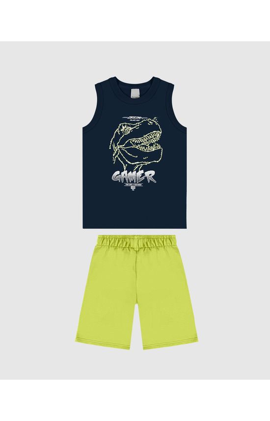 Conjunto Infantil Menino Regata Com Estampa Em Algodão Malwee Kids