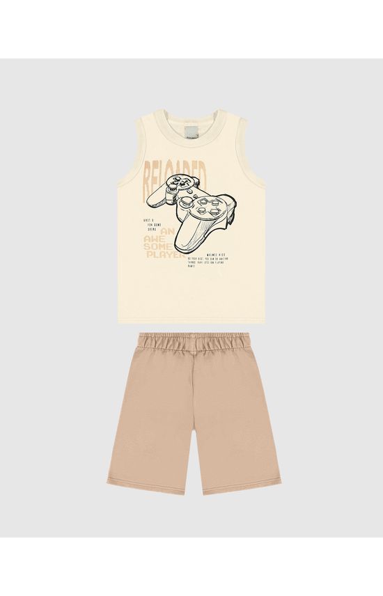 Conjunto Infantil Menino Regata Com Estampa Em Algodão Malwee Kids