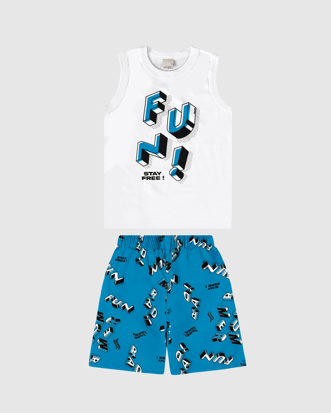 Conjunto Infantil Menino Fun! Stay Free! em Algodão Malwee Kids