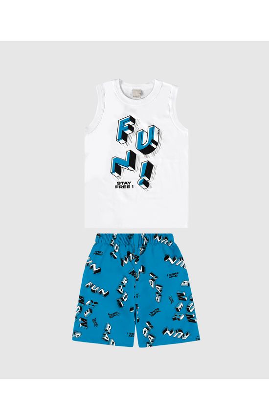 Conjunto Infantil Menino Fun! Stay Free! Em Algodão Malwee Kids