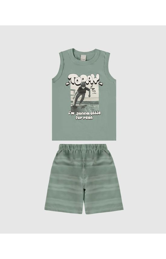 Conjunto Infantil Menino Today I’m Gonna Ollie Em Algodão Malwee Kids