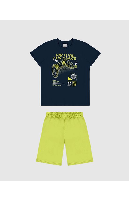 Conjunto Infantil Menino Virtual Fun Space Em Algodão Malwee Kids