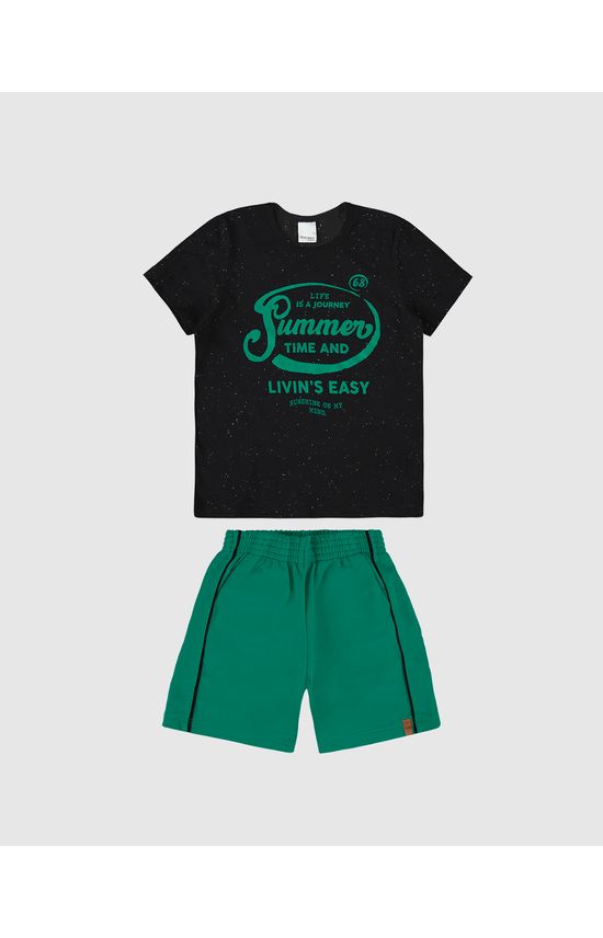 Conjunto Infantil Menino Camiseta Summer Em Malha Botonê Malwee Kids