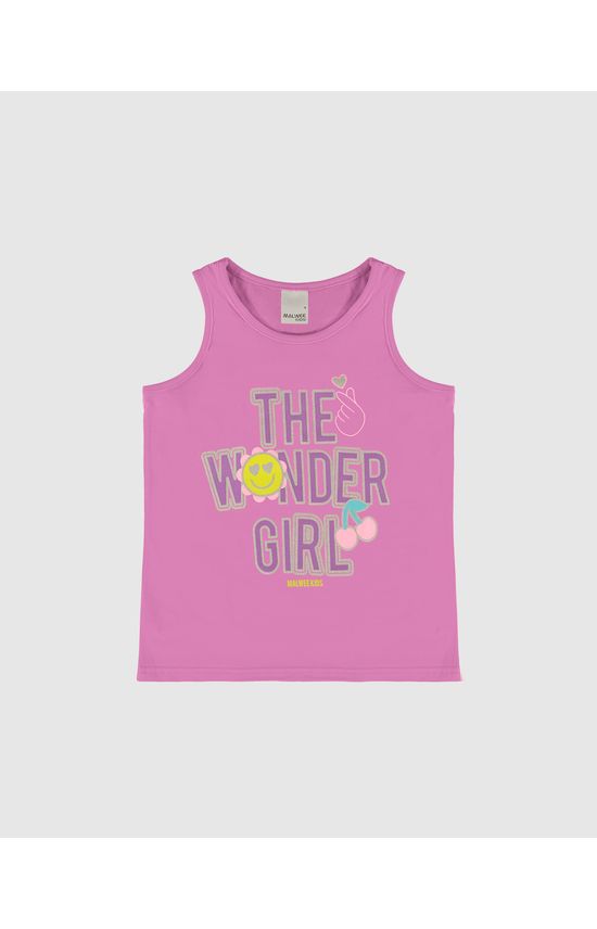 Regata Infantil Menina The Wonder Girl Em Algodão Malwee Kids