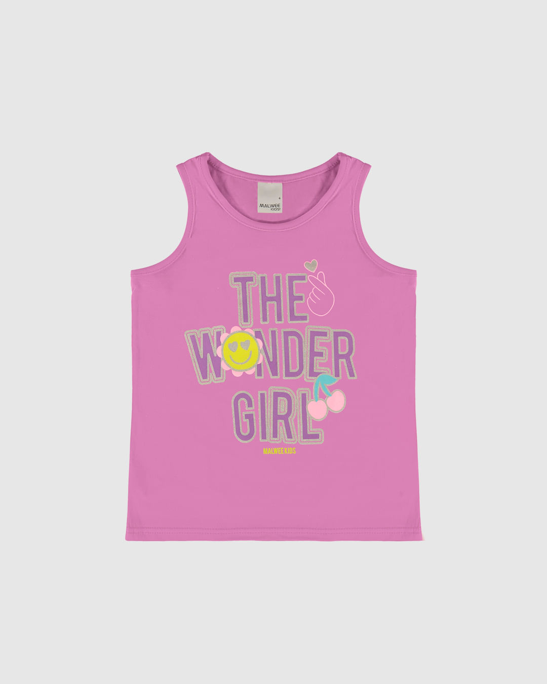 Regata Infantil Menina The Wonder Girl Em Algodão Malwee Kids - Imagem 2