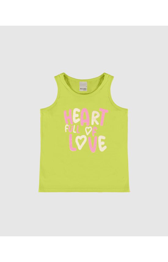 Regata Infantil Menina Heart Full Of Love Em Algodão Malwee Kids