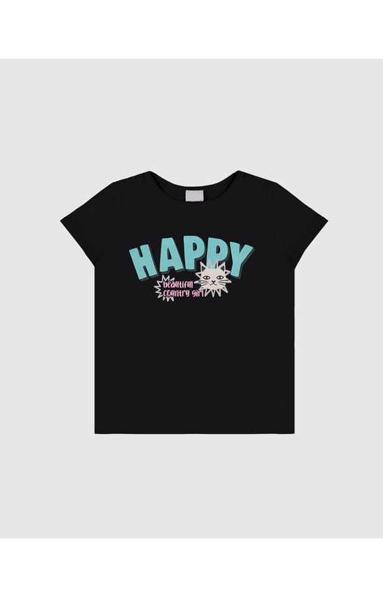 Blusa Infantil Menina Happy Em Algodão Malwee Kids