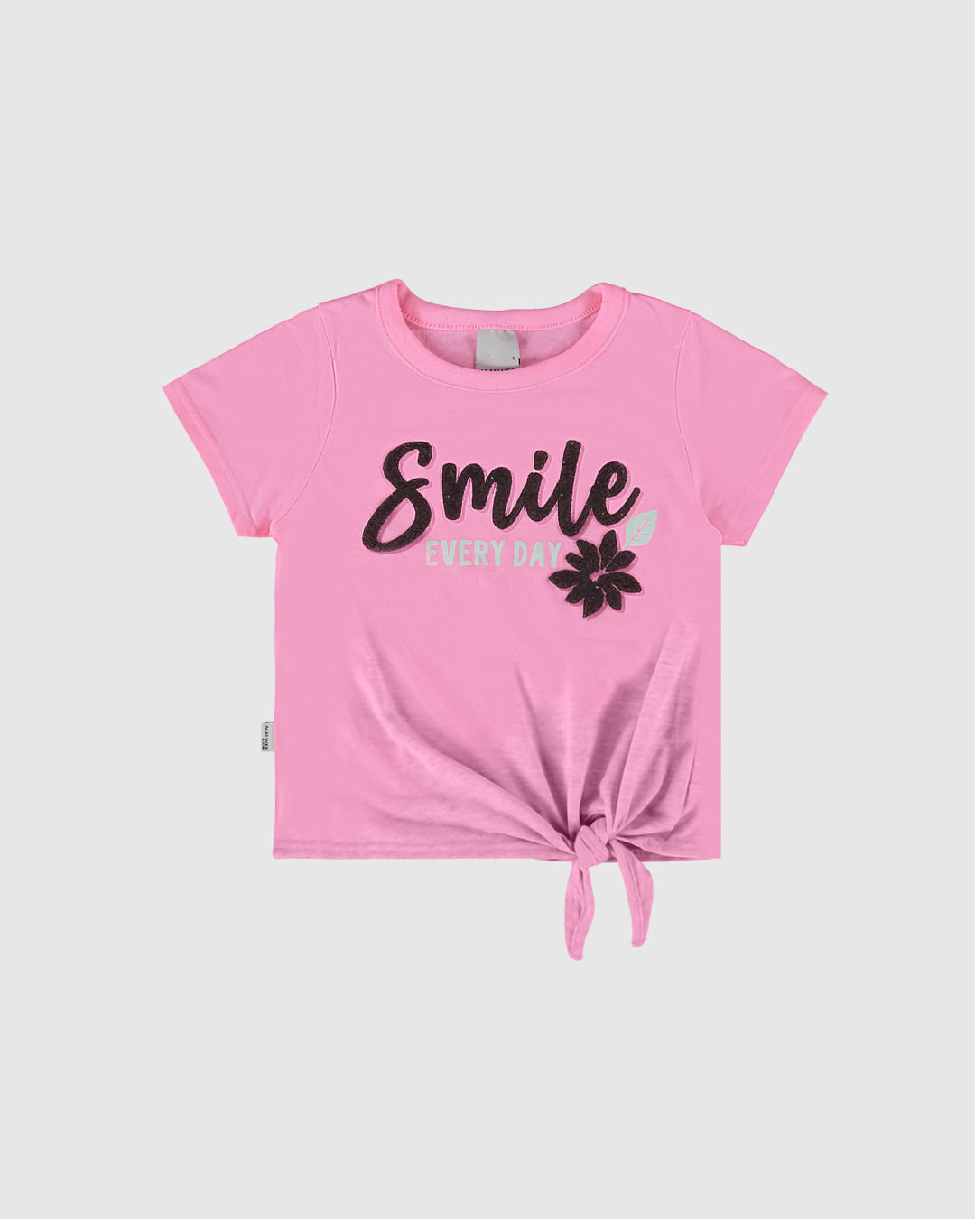 Blusa Infantil Menina Smile Amarração Frontal Em Malha Rajada Malwee Kids - Imagem 8
