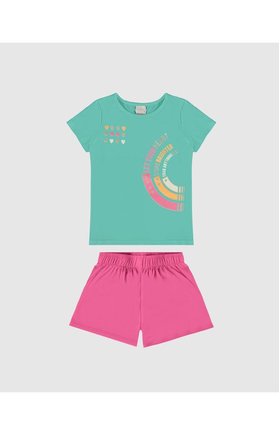Conjunto Infantil Menina Let Your Heart Em Algodão Malwee Kids