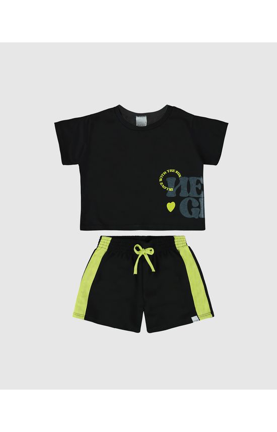 Conjunto Infantil Menina Blusa Estampa Lettering Em Algodão Malwee Kids