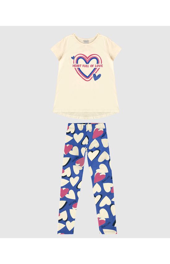 Conjunto Infantil Menina Blusa Heart Full Of Love E Legging Malwee Kids