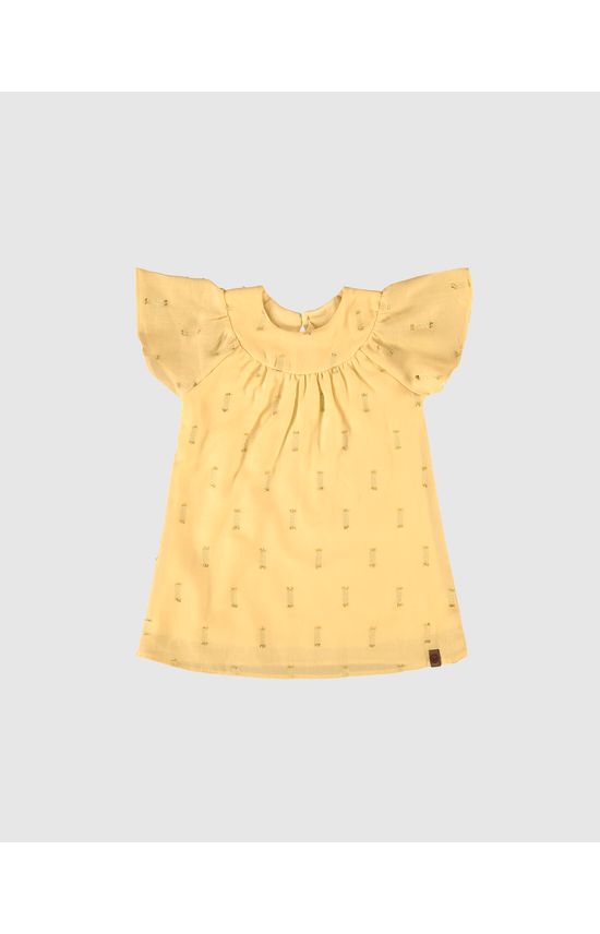 Vestido Infantil Manga Ampla Em Plumetis Brilho Malwee Kids