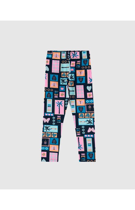 Calça Legging Infantil Estampada Em Algodão Malwee Kids