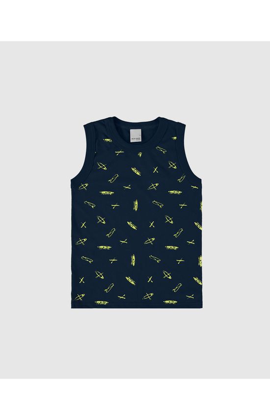 Regata Infantil Menino Estampada Em Algodão Malwee Kids