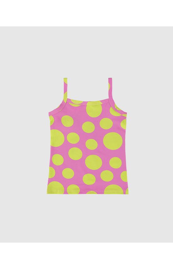 Regata Infantil Menina Alça Fina Estampada Em Algodão Malwee Kids