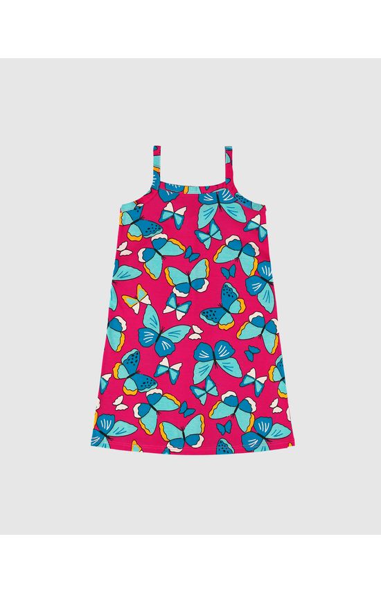 Vestido Infantil Decote Reto Estampado Em Algodão Malwee Kids