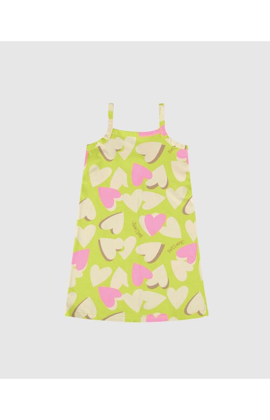 Vestido Infantil Decote Reto Estampado Em Algodão Malwee Kids