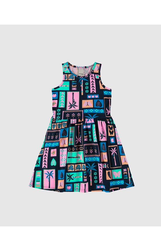 Vestido Infantil Estampado Em Algodão Malwee Kids