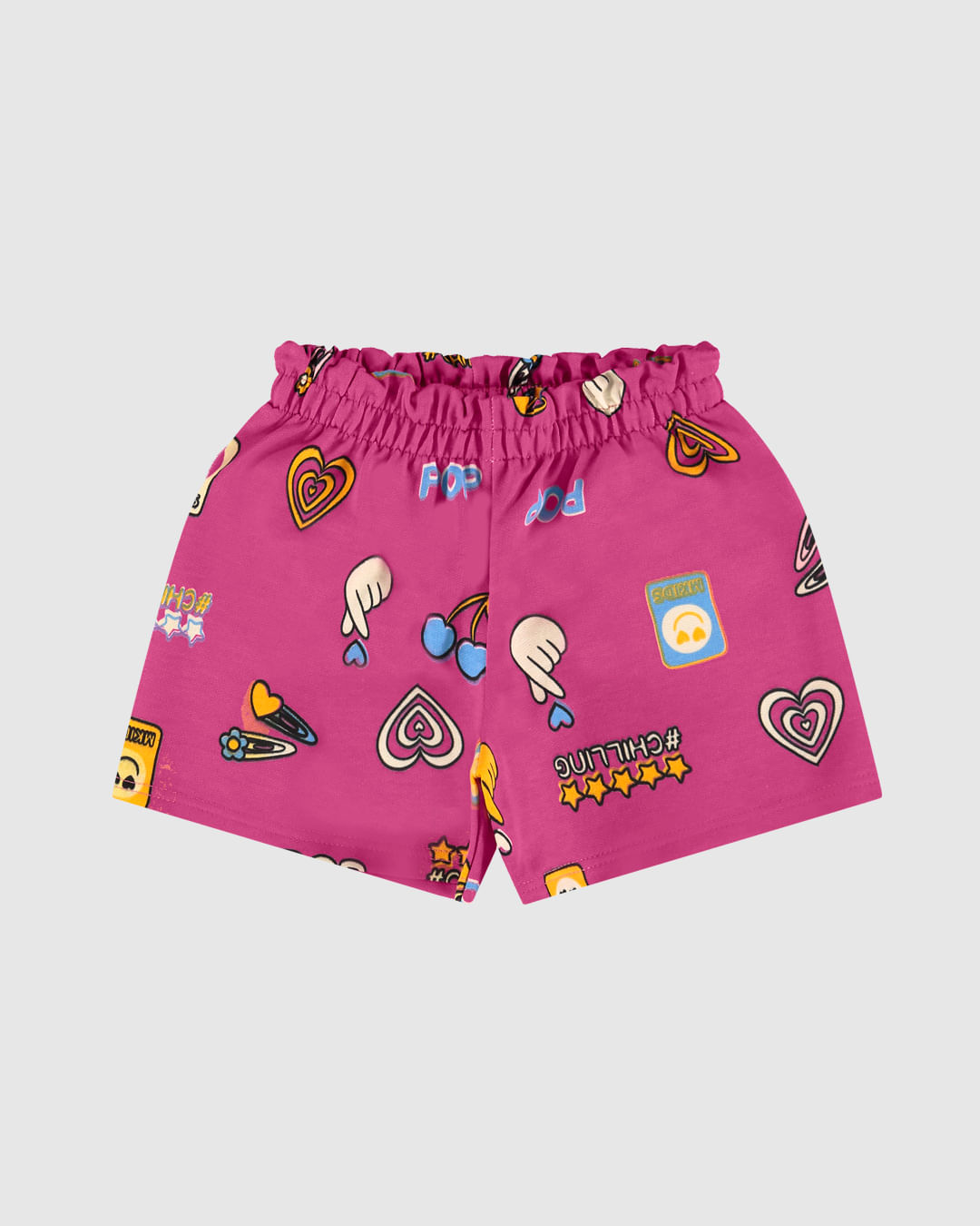 Shorts Infantil Menina Clochard Estampado Em Moletinho Malwee Kids