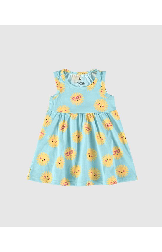 Vestido Infantil Estampa Corrida Em Algodão Malwee Kids