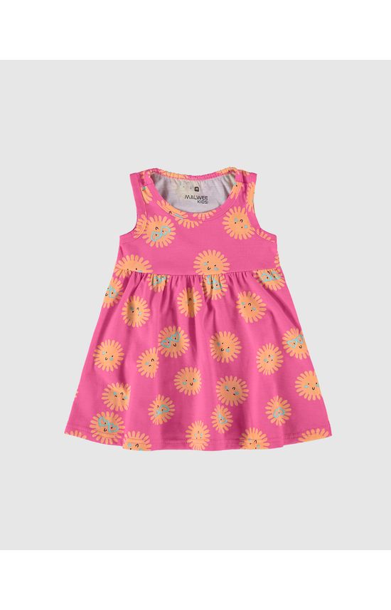 Vestido Infantil Estampa Corrida Em Algodão Malwee Kids