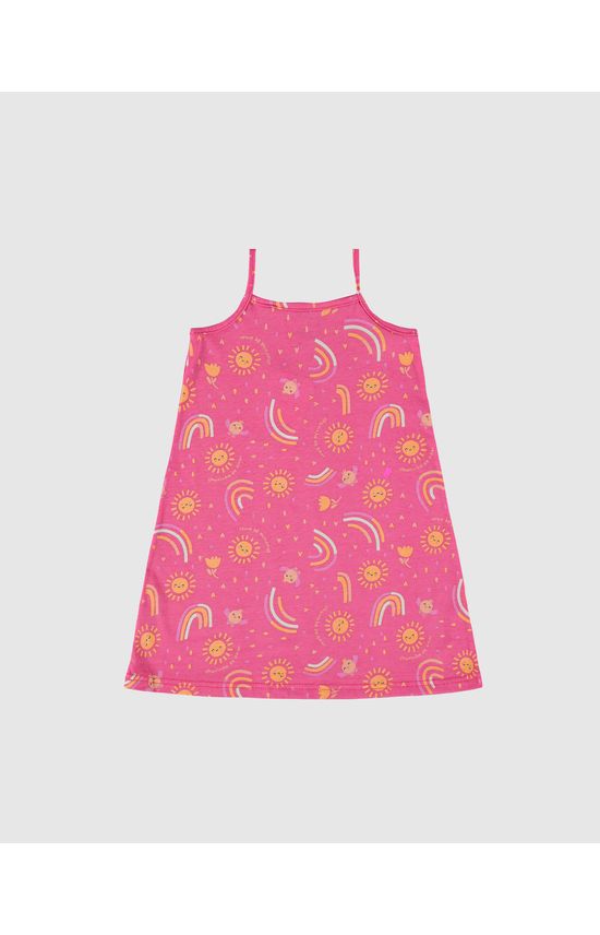 Vestido Infantil Estampado Alça Fina Em Algodão Malwee Kids