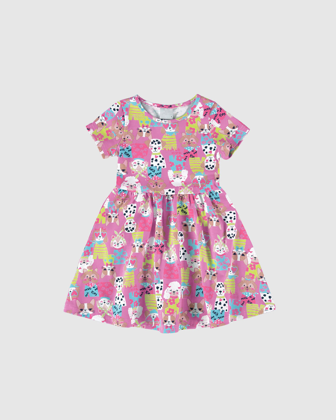 Vestido Infantil Estampa Cachorro em Algodão Malwee Kids