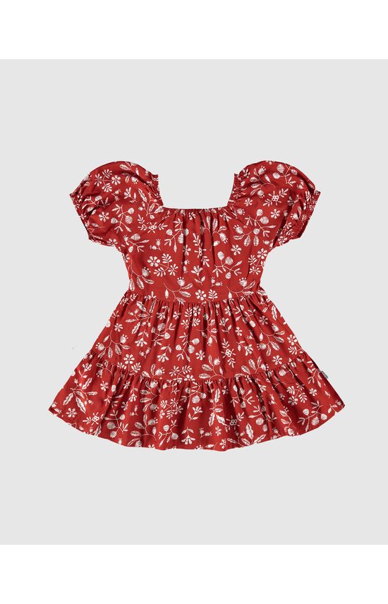 Vestido Infantil Marias Babado Em Viscose Malwee Kids